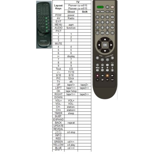 Afstandsbediening Pioneer cu-xr015 xr-p150 xr-p250 - Afbeelding 2