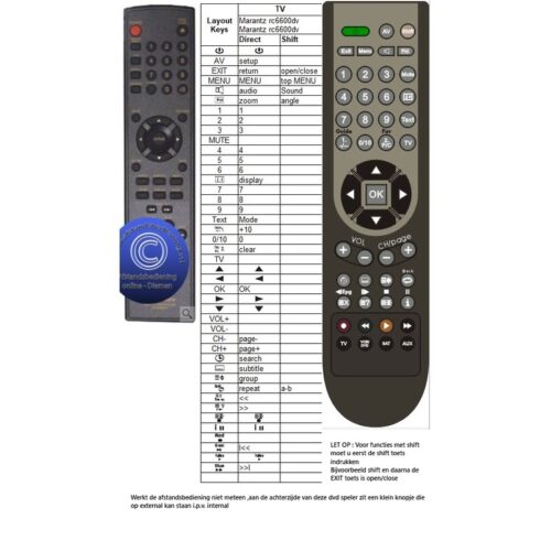 Afstandsbediening Marantz rc6600dv dv4600 dv4610 - Afbeelding 2