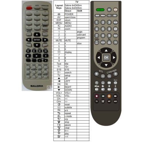 Afstandsbediening Salora DVD-340KM dvd227m - Afbeelding 2