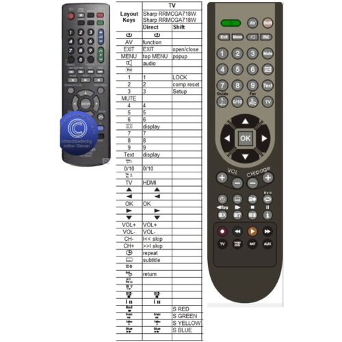 Afstandsbediening Sharp RRMCGA718WJPA BD-HP21S - Afbeelding 2