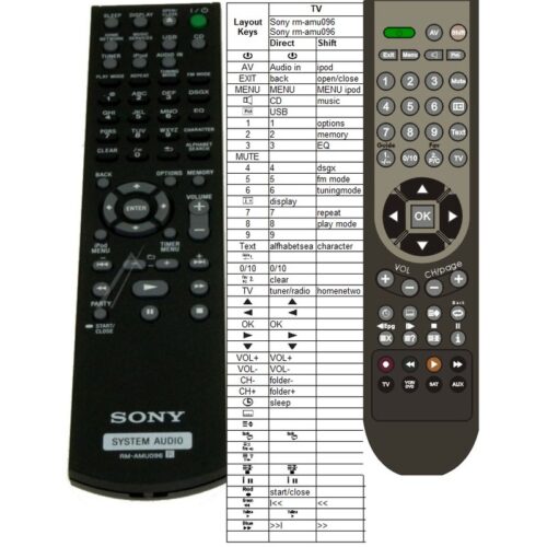 Afstandsbediening Sony rm-amu096 cmt-mx700ni - Afbeelding 2