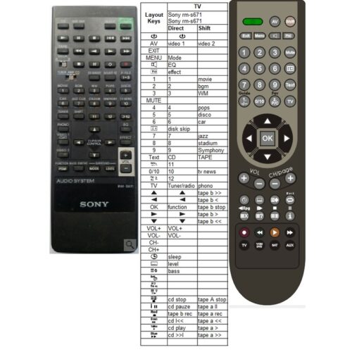 Afstandsbediening Sony rm-s671 Lbt-d607 - Afbeelding 2