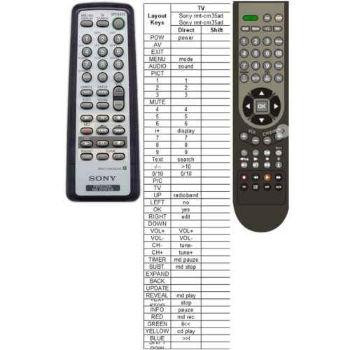 Afstandsbediening Sony rmt-cm35ad - Afbeelding 2