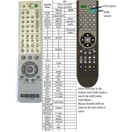 Afstandsbediening Sony rmt-v503 slv-d900g SLV-D950 - Afbeelding 2