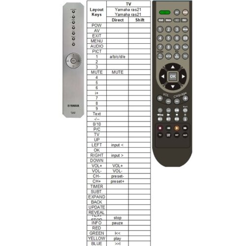Afstandsbediening Yamaha ras21 a-s1000 - Afbeelding 2