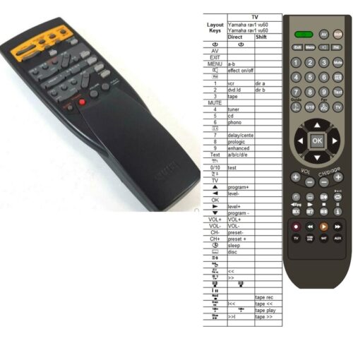 Afstandsbediening Yamaha rav1 vu60900 - Afbeelding 2