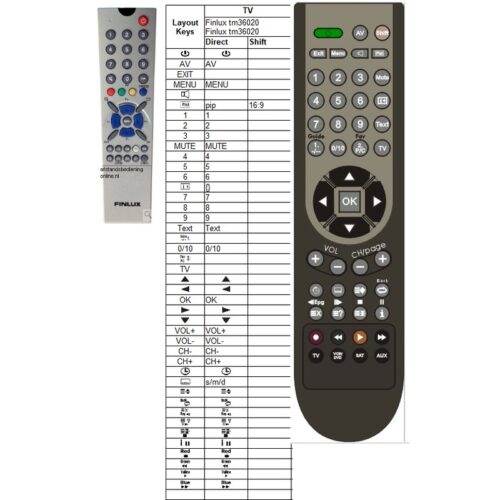 Afstandsbediening Finlux tm36020 00 lcd3200 - Afbeelding 2