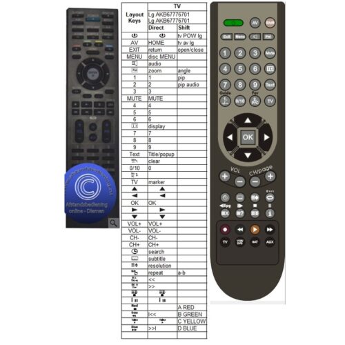 Afstandsbediening Lg akb67776701 blu-ray bd-300 - Afbeelding 2