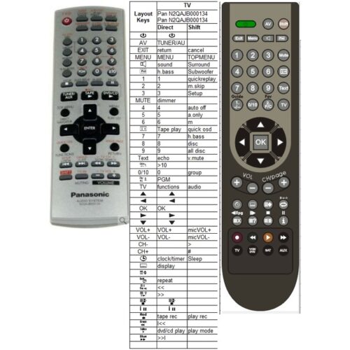 Afstandsbediening Panasonic N2QAJB000134 N2QAJB000135 - Afbeelding 2