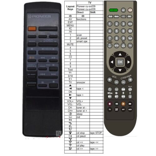 Afstandsbediening Pioneer cu-sx039 xr-p320 cu-sx042 - Afbeelding 2