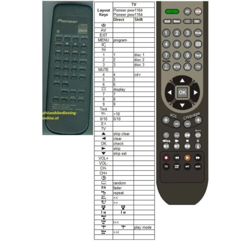 Afstandsbediening Pioneer pww1164 - Afbeelding 2