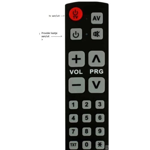 Senioren afstandsbediening voor Ziggo Next Arris dcx960-stb-zg