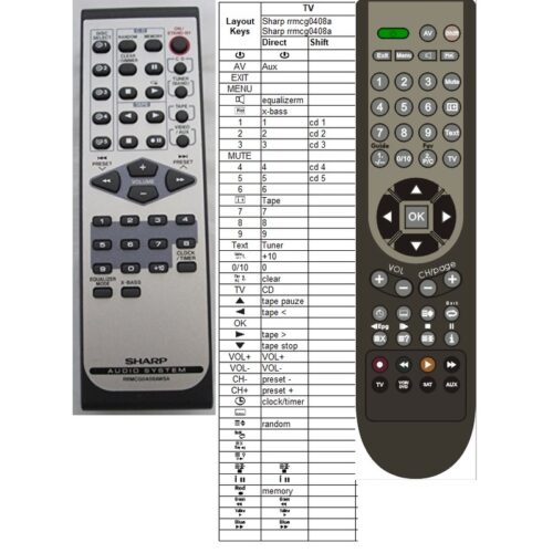 Afstandsbediening Sharp rrmcga0408awsa Sharp xl-hp404h - Afbeelding 2