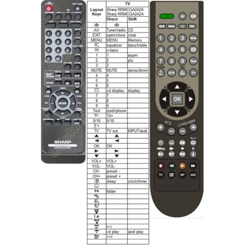 Afstandsbediening Sharp rrmcga242awsa - Afbeelding 2