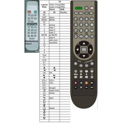 Afstandsbediening sharp rrmcga398wjsa - Afbeelding 2