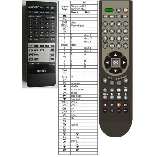 Afstandsbediening Sony rm-d645 - Afbeelding 2