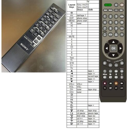 Afstandsbediening Sony rm-s312 rm-s311 TA-F345R ta-f661r - Afbeelding 2
