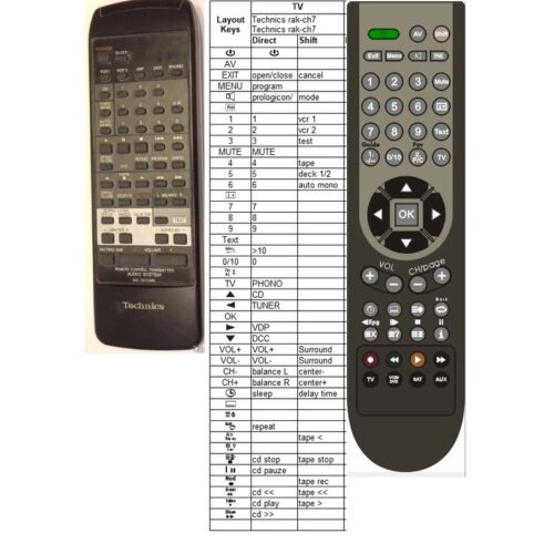 Afstandsbediening Technics rak-ch729wh st-ca1080 - Afbeelding 2