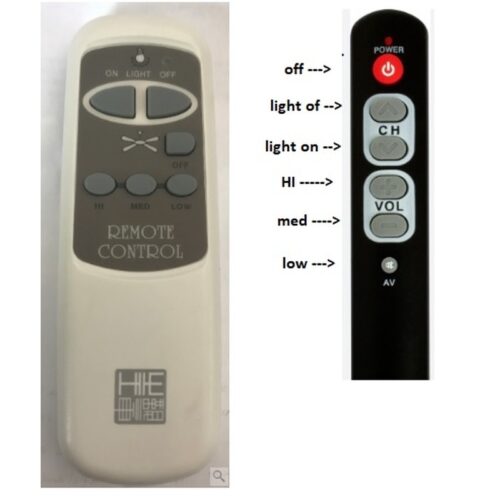 Afstandsbediening Ventilator model no id6 - Afbeelding 2