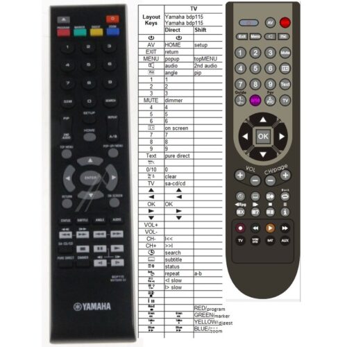 Afstandsbediening Yamaha bdp115 wv15240eu - Afbeelding 2