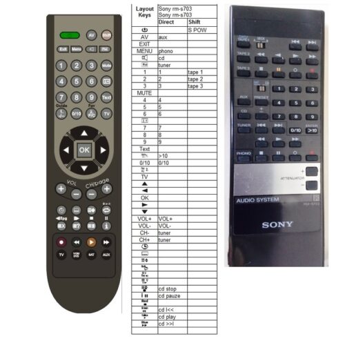 Afstandsbediening Sony rm-s703 - Afbeelding 2